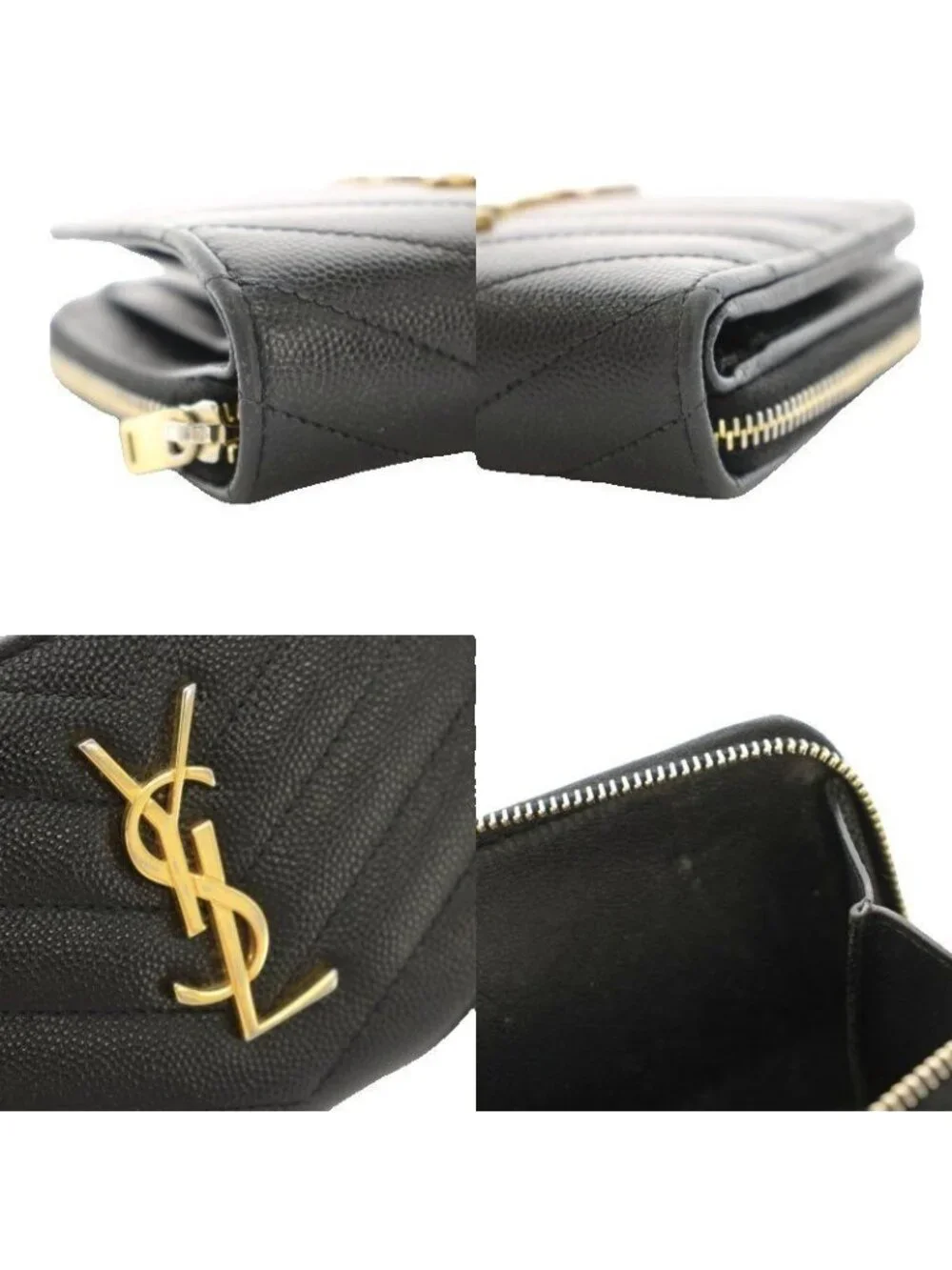 Saint Laurent Paris Matelasse Compact Zip Around Wallet Bifold Coin Purse - Picture 9 of 9